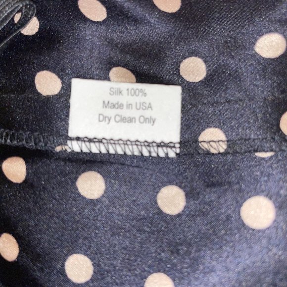 NWT Christopher Deane Neiman Marcus Silk Long Maxi Black Dot Dress New Tags - Picture 13 of 13